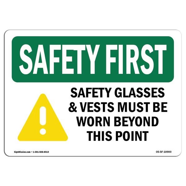 OSHA Glasses & Vests Must 5in X 3.5in, 10PK, 5
